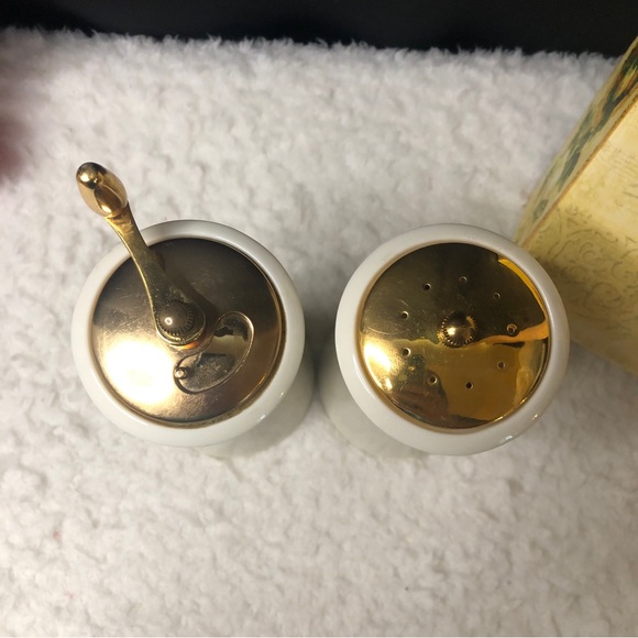 Vintage Lenox Rhodora RARE Salt Mill & Pepper Mill/Grinder Set - Picture 3 of 15